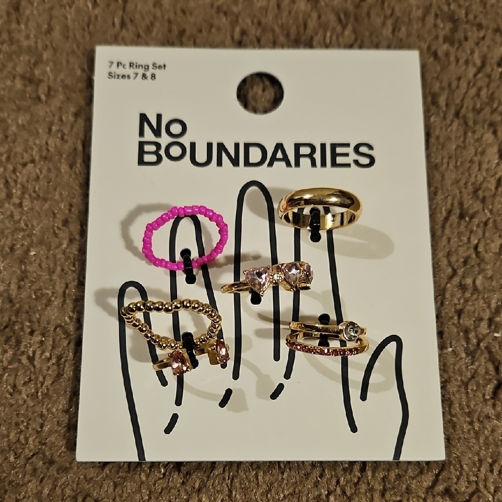 No Boundaries Gold and Pink Ring Set